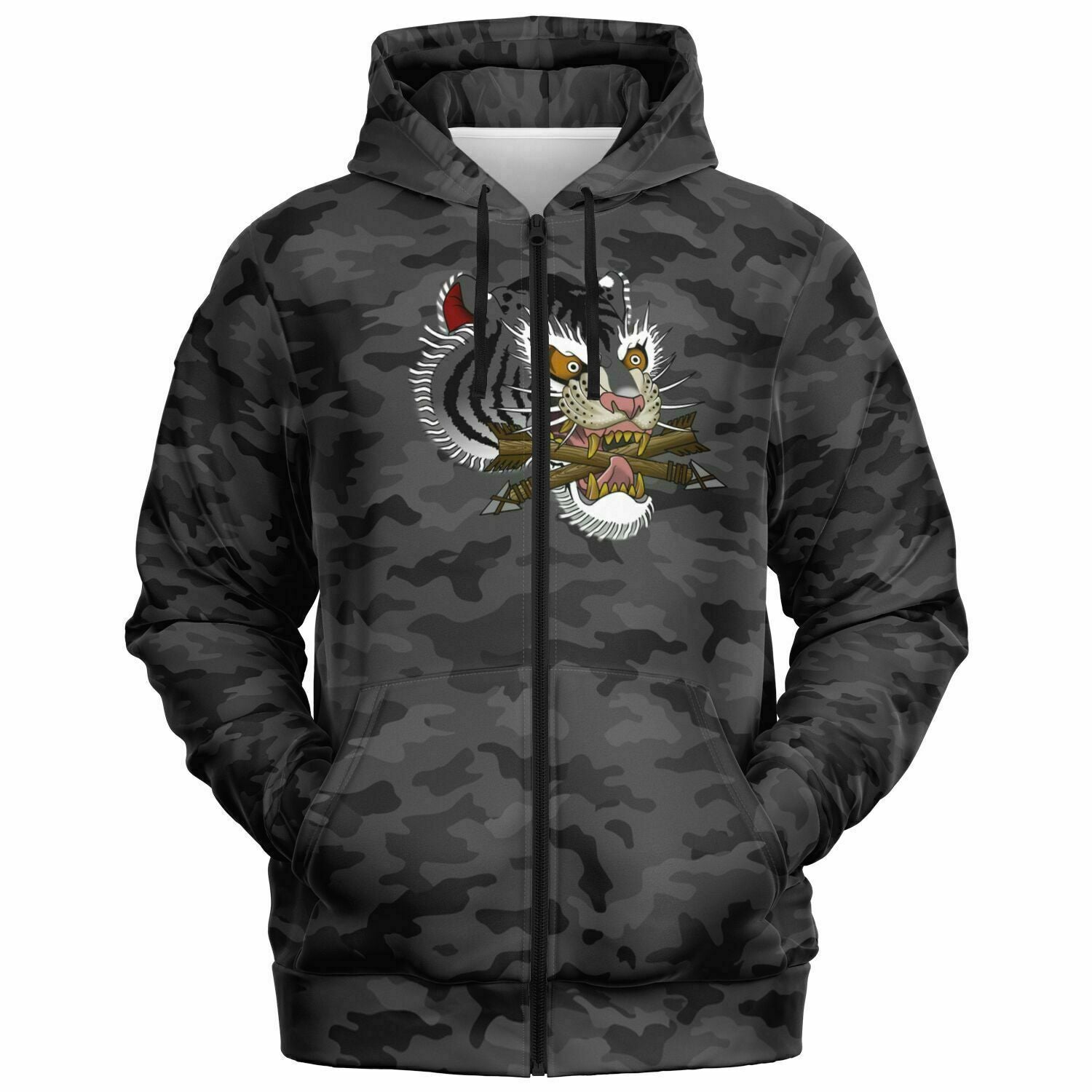 Giocari Camo Tiger Zip-up hoodie (Gun-Metal Grey)