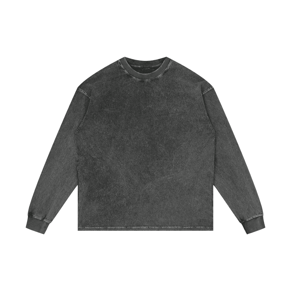 Giocari Acid Wash Oversize Long Sleeve T-Shirt